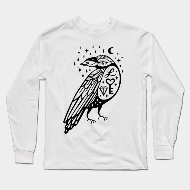 magic crow Long Sleeve T-Shirt by Paolavk
